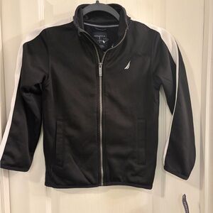 Nautica Black Jacket with White Stripes